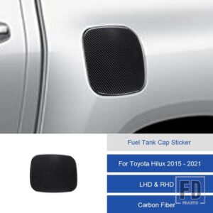 トヨタ ハイラックス 2015-2021 カーボン燃料タンクキャップステッカートリムカバー装飾ステッカー - 24A