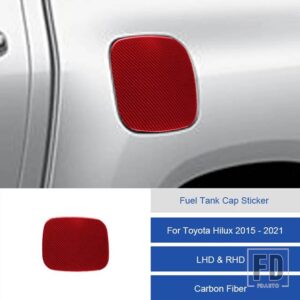 トヨタ ハイラックス 2015-2021 カーボン燃料タンクキャップステッカートリムカバー装飾ステッカー - 24B