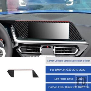 BMW Z4 G29 2019 2020 2121 2022 カーボンインテリアカーセンターコンソール画面装飾ステッカーフレームトリムストリップカバー - 20D LHD