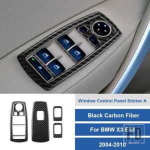 BMW LHD X3 E83 38261 カーボンウィンドウコントロールパネルステッカーインテリアカーアクセサリー