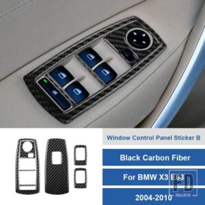 BMW LHD X3 E83 38261 カーボンウィンドウコントロールパネルステッカーインテリアカーアクセサリー