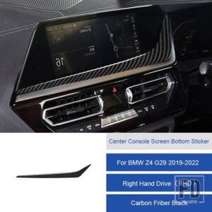 BMW Z4 G29 2019 2020 2121 2022 カーボンインテリアカーセンターコンソールマルチメディアナビゲーション画面アンダーステッカートリム - 23A RHD