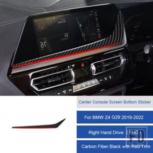 BMW Z4 G29 2019 2020 2121 2022 カーボンインテリアカーセンターコンソールマルチメディアナビゲーション画面アンダーステッカートリム - 23D RHD