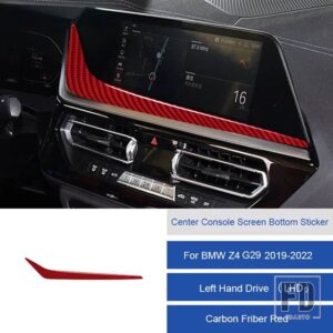 BMW Z4 G29 2019 2020 2121 2022 カーボンインテリアカーセンターコンソールマルチメディアナビゲーション画面アンダーステッカートリム - 22B LHD
