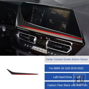 BMW Z4 G29 2019 2020 2121 2022 カーボンインテリアカーセンターコンソールマルチメディアナビゲーション画面アンダーステッカートリム - 22D LHD