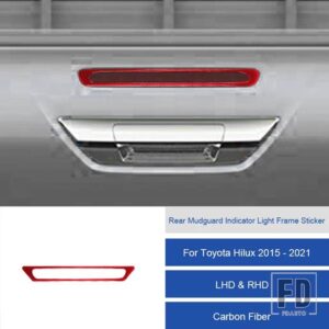 トヨタ ハイラックス 2015-2021 カーボンリアマッドガードインジケーターライトフレームステッカートリムカバー装飾ステッカー - 25B