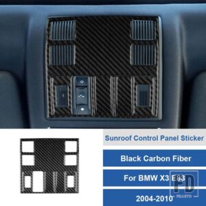 BMW LHD X3 E83 2004 - 2010 カーボン読書灯とサンルーフコントロールパネルステッカーインテリアカーアクセサリー
