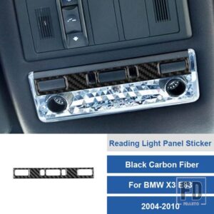 BMW LHD X3 E83 2004 - 2010 カーボン読書灯とサンルーフコントロールパネルステッカーインテリアカーアクセサリー