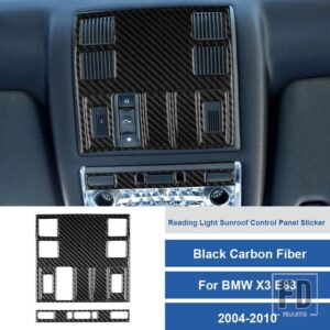 BMW LHD X3 E83 2004 - 2010 カーボン読書灯とサンルーフコントロールパネルステッカーインテリアカーアクセサリー