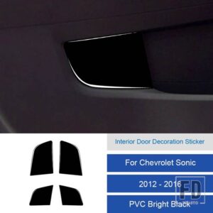 シボレー ソニック 2012-16 カーボン/PVC インテリアソフトトリムドア装飾ステッカーカバー - 25C