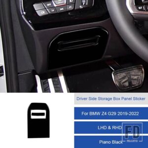 BMW Z4 G28 2019 2020 2121 2022 カーボンインテリア運転席側収納ボックスパネルステッカーフレームトリムストリップカバー - 19C