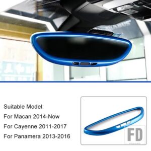 ポルシェ インテリアバックミラーフレームトリムカイエンマカンパナメーラインテリアカーアクセサリー - F