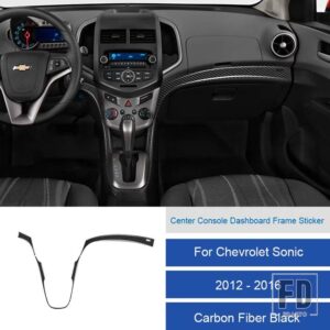 シボレー LHD ソニック 2012-16 カーボン PVC 車内ソフトトリムセンターコンソールダッシュボードフレームステッカー - 22A LHD