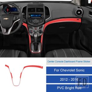 シボレー LHD ソニック 2012-16 カーボン PVC 車内ソフトトリムセンターコンソールダッシュボードフレームステッカー - 22B LHD