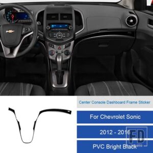 シボレー LHD ソニック 2012-16 カーボン PVC 車内ソフトトリムセンターコンソールダッシュボードフレームステッカー - 22C LHD