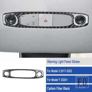 テスラ 緊急読書灯フレームハザードランプスイッチカバートリムモデル Y 2020 + モデル 3 2017-2022 スタイリングアクセサリー - C1