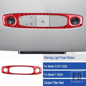 テスラ 緊急読書灯フレームハザードランプスイッチカバートリムモデル Y 2020 + モデル 3 2017-2022 スタイリングアクセサリー - C2