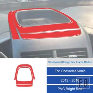 シボレー ソニック 2012-16 カーボン/PVC 車内ソフトトリムダッシュボード収納ボックスフレームステッカーカバー - 21B