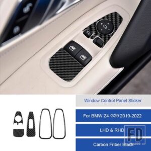 BMW Z4 G29 2019 2020 2121 2022 カーボンインテリア窓コントロールパネルステッカーフレームトリムストリップカバー - 18A