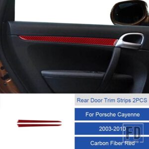 ポルシェ カイエン用 37895 カーボン/PVC ソフトドアトリムストリップステッカー - 3B Rear Door 2PCS