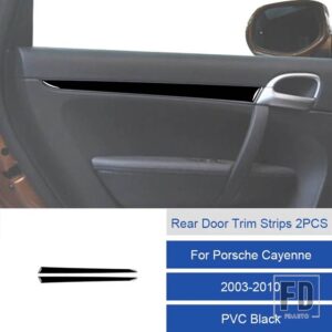 ポルシェ カイエン用 37895 カーボン/PVC ソフトドアトリムストリップステッカー - 3C Rear Door 2PCS