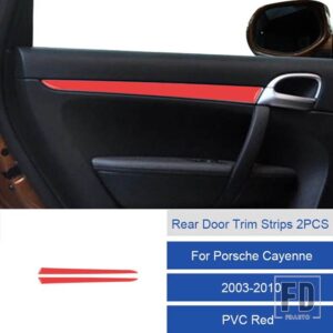 ポルシェ カイエン用 37895 カーボン/PVC ソフトドアトリムストリップステッカー - 3D Rear Door 2PCS