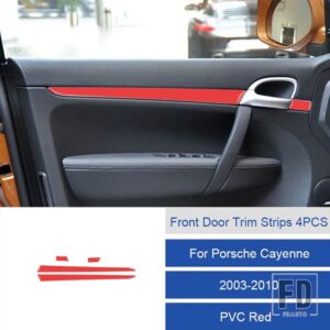 ポルシェ カイエン用 37895 カーボン/PVC ソフトドアトリムストリップステッカー - 2D Front Door 4PCS