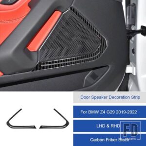 BMW Z4 G29 2019 2020 2121 2022 カーボンインテリアドアスピーカートリムストリップカバーステッカー自動車 ACCESSORIESS - 2A