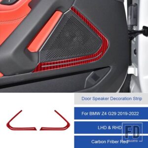 BMW Z4 G29 2019 2020 2121 2022 カーボンインテリアドアスピーカートリムストリップカバーステッカー自動車 ACCESSORIESS - 2B