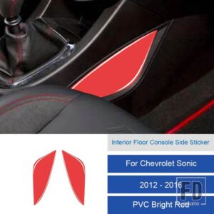 シボレー ソニック 2012-16 カーボン/PVC 車内ソフトトリムフロアセンターコンソールステッカーカバー - 23B