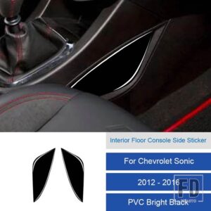 シボレー ソニック 2012-16 カーボン/PVC 車内ソフトトリムフロアセンターコンソールステッカーカバー - 23C
