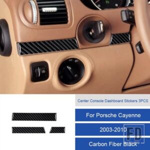 ポルシェ LHD カイエン 37895 カーボン/PVC ソフトセンターコンソール装飾ステッカー - 12A Left Hand Drive