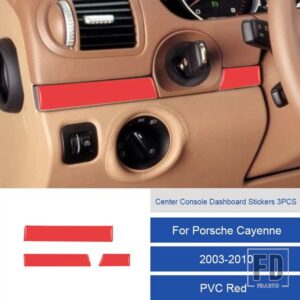 ポルシェ LHD カイエン 37895 カーボン/PVC ソフトセンターコンソール装飾ステッカー - 12D Left Hand Drive