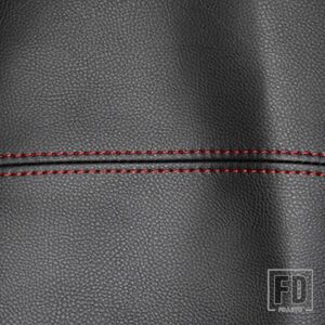 VW PU レザーアームレストボックスカバーカーアクセサリーゴルフ 7 MK7 2013-2017 - Black With Red Line