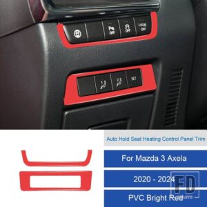マツダ 3 アクセラ 2020-24 車内 SOLF カーボン/PVC 自動ホールドシート加熱制御パネルステッカー - 9C