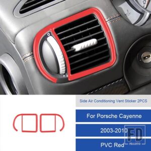 ポルシェ カイエン用 37895 カーボン/PVC ソフトサイド空調ベントステッカー - 26D