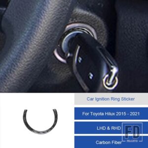 トヨタ ハイラックス 2015-2021 カーボン点火リングステッカートリムカバー装飾ステッカー - 10A