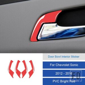 シボレー ソニック 2012-16 カーボン/PVC インテリアソフトトリムドアボウルインテリアステッカー装飾 - 18B
