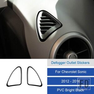 シボレー ソニック 2012-16 カーボン/PVC 車内デフロストエアベントソフトトリムステッカーカバー - 1C