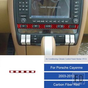 ポルシェ カイエン 2003 - 2010 カーボン/PVC ソフト空調気候制御パネルステッカー - 8B