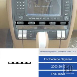 ポルシェ カイエン 2003 - 2010 カーボン/PVC ソフト空調気候制御パネルステッカー - 8C