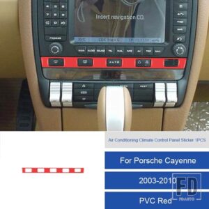ポルシェ カイエン 2003 - 2010 カーボン/PVC ソフト空調気候制御パネルステッカー - 8D