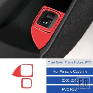 ポルシェ LHD カイエン 37895 カーボン/PVC ソフトトランクスイッチフレームステッカー - 14D Left Hand Drive