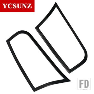 三菱 マットブラックヘッドライトトリムカバー L200 トライトン 2023 2024 ピックアップトラックアクセサリー YCSUNZ - Black