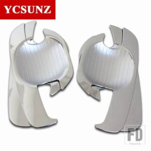 トヨタ ABS カーアクセサリークロームブラックドアハンドルボウルカバー ハイラックス VIGO 2005-14 - Chrome
