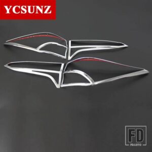 トヨタ ABS テールライトカバー フォーチュナーハイラックス SW4 2016-19 クロームブラックリアランプフードカーアクセサリー YCSUNZ - Chrome