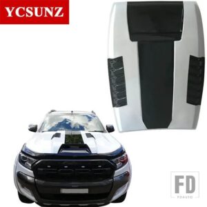 フォード ボンネットスクープフードレンジャー T7 WILDTRAK エンデバーエベレスト 2016-21 ピックアップトラックカーアクセサリー - white black
