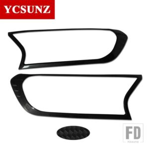 フォード ブラックヘッドライトサラウンドカバートリムレンジャーワイルドトラックエベレストエンデバー 2016-21 - carbon