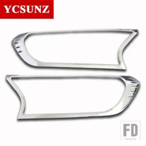 フォード ブラックヘッドライトサラウンドカバートリムレンジャーワイルドトラックエベレストエンデバー 2016-21 - Chrome