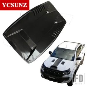 フォード ABS 黒白ボンネットスクープフードレンジャー WILDTRAK T6 2012 2013 2014 ダブルキャビンカーアクセサリー YCSUNZ - Carbon Fiber